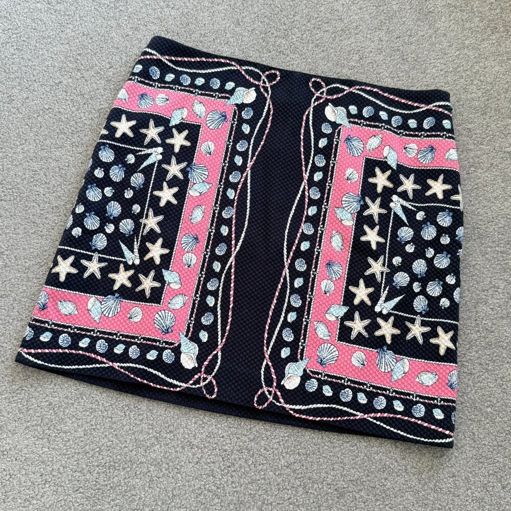 Talbots Sailor Nautical Theme Seashell Rope Skirt Navy Pink NWOT Sz 14P - 1B2500